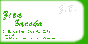 zita bacsko business card